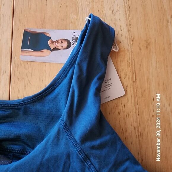 Crane Fitness  Racerback Sports Bra Teal Size Large Padded Comfort New with Tags - Picture 8 of 10